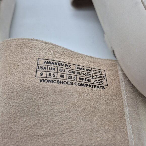 Vionic Women’s Awaken Rx Recovery Sandals Size 9 Wide Cream  Arch Support (167) - Picture 8 of 9